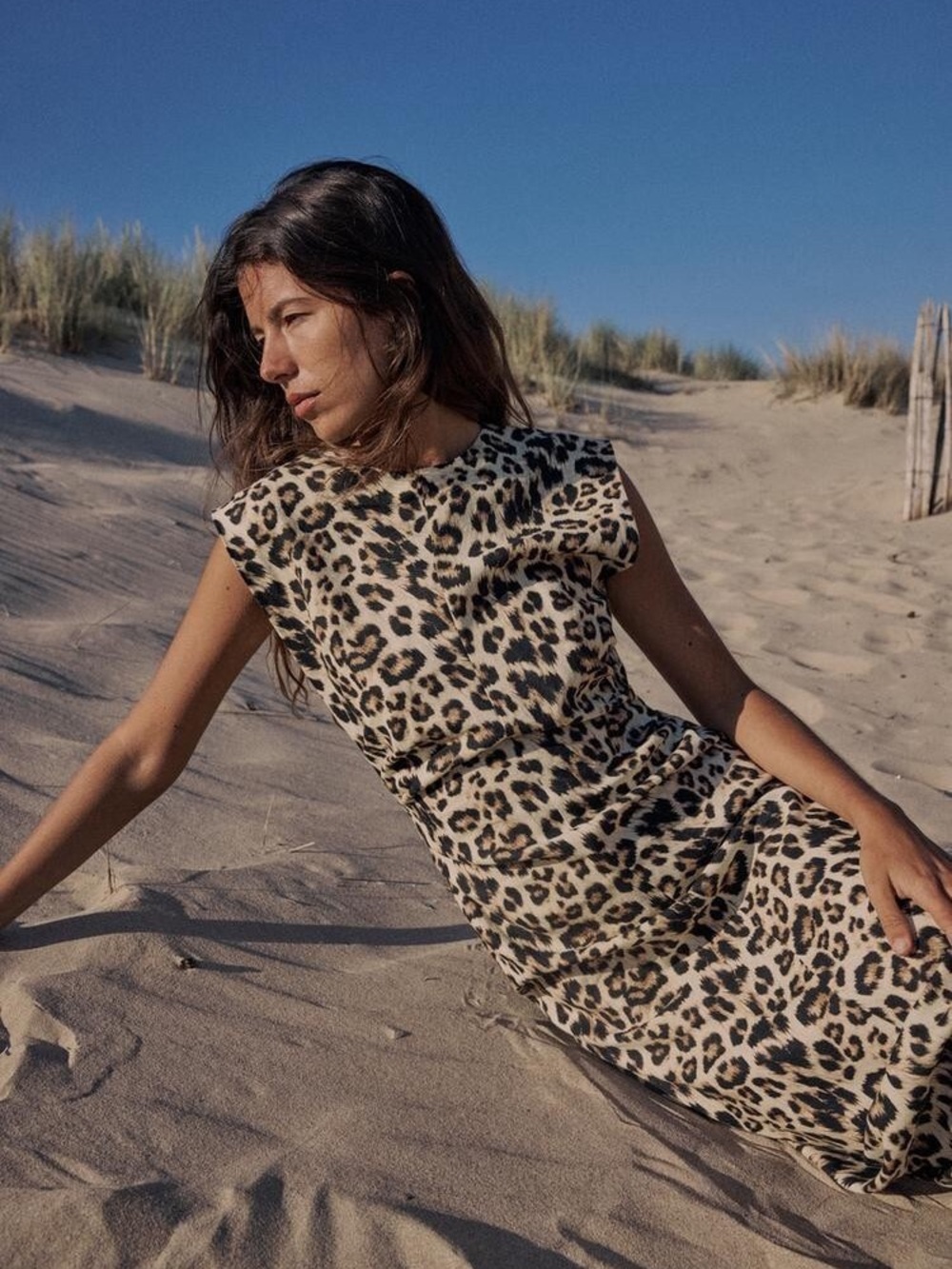 NWT Zara Linen Blend Animal Print Dress Size XS *Small Flaw*